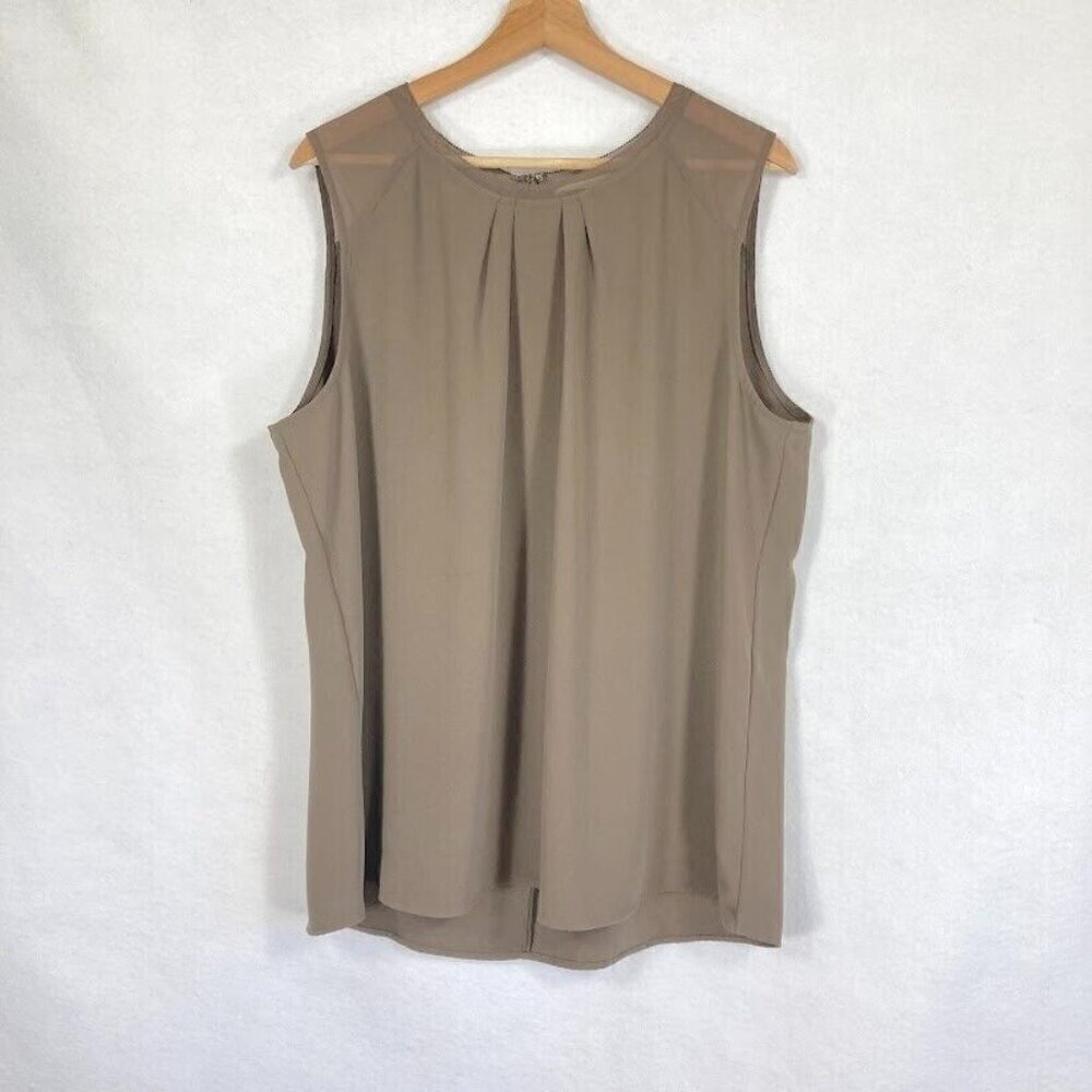 Soft Surroundings Teagan Sleeveless Blouse Shell Lightweight Neutral Minimalist